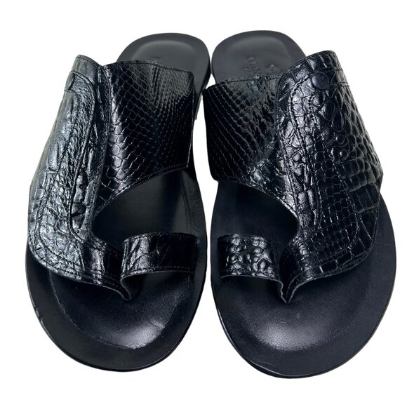 Eli Black Leather Sandals Shoes Men’s main image 4